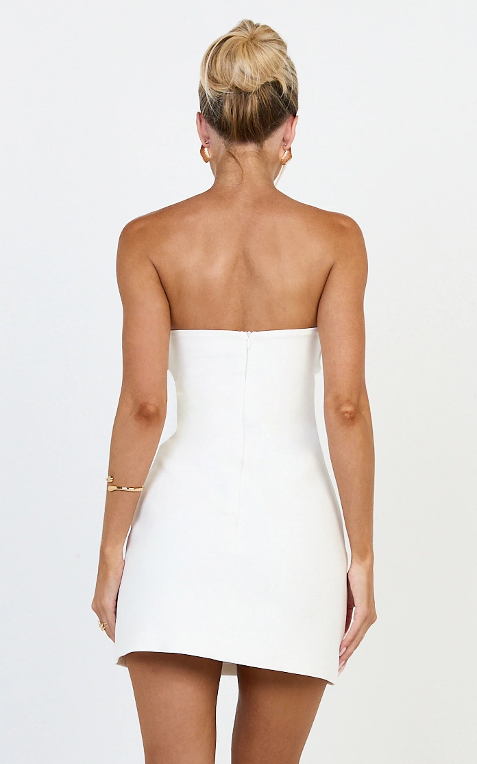 Strapless Aline Dress in White